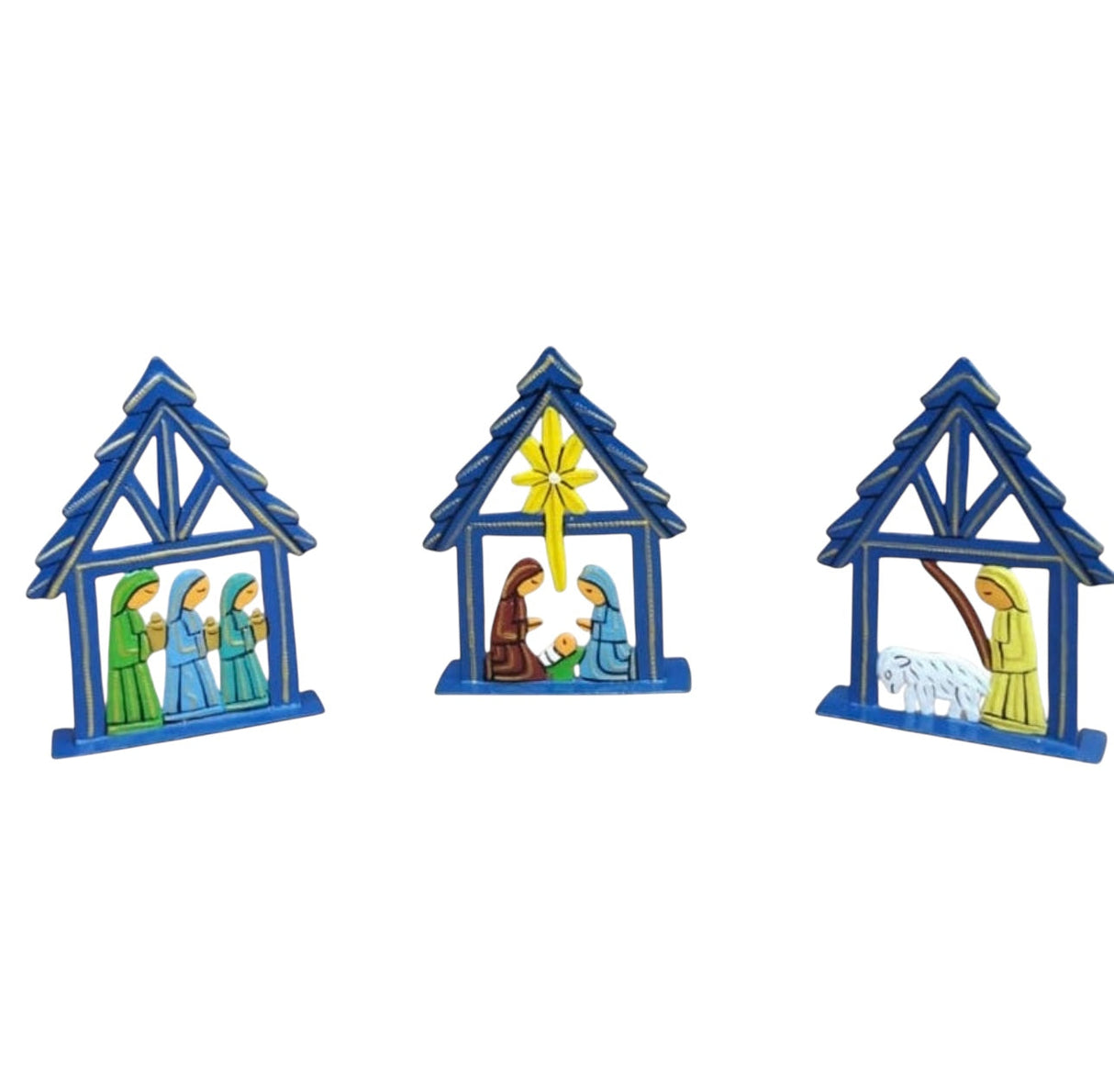 Grezil- Blue Standing Mini Nativity Set