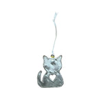 Handmade Steel Cat Ornament with Heart Cutout | Haitian Artisan Made, 4" x 4"