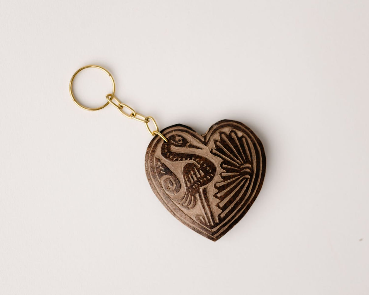 Hand Carved Jicara Key Chain
