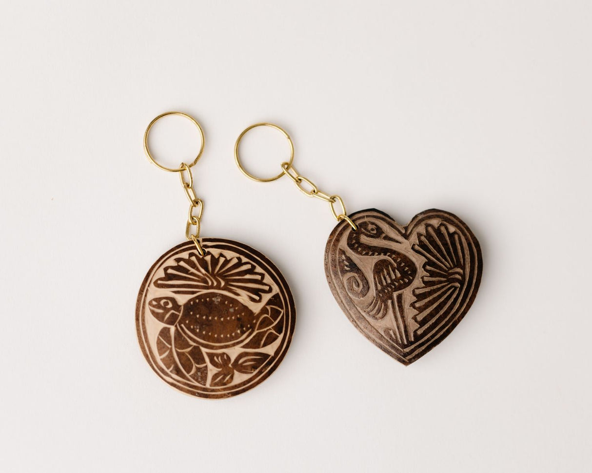 Hand Carved Jicara Key Chain