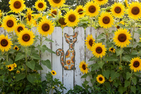 Sunflower Kitty   11.5" x 6"