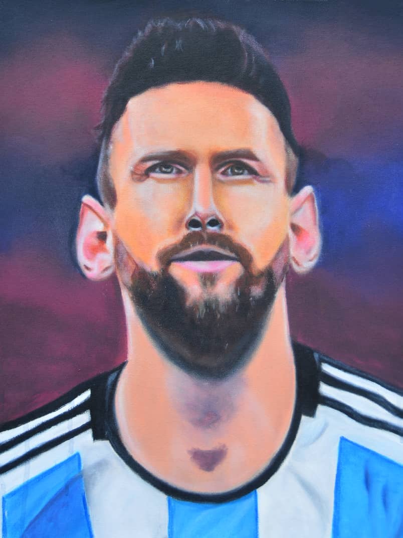 Messi Haitian Portrait Painting