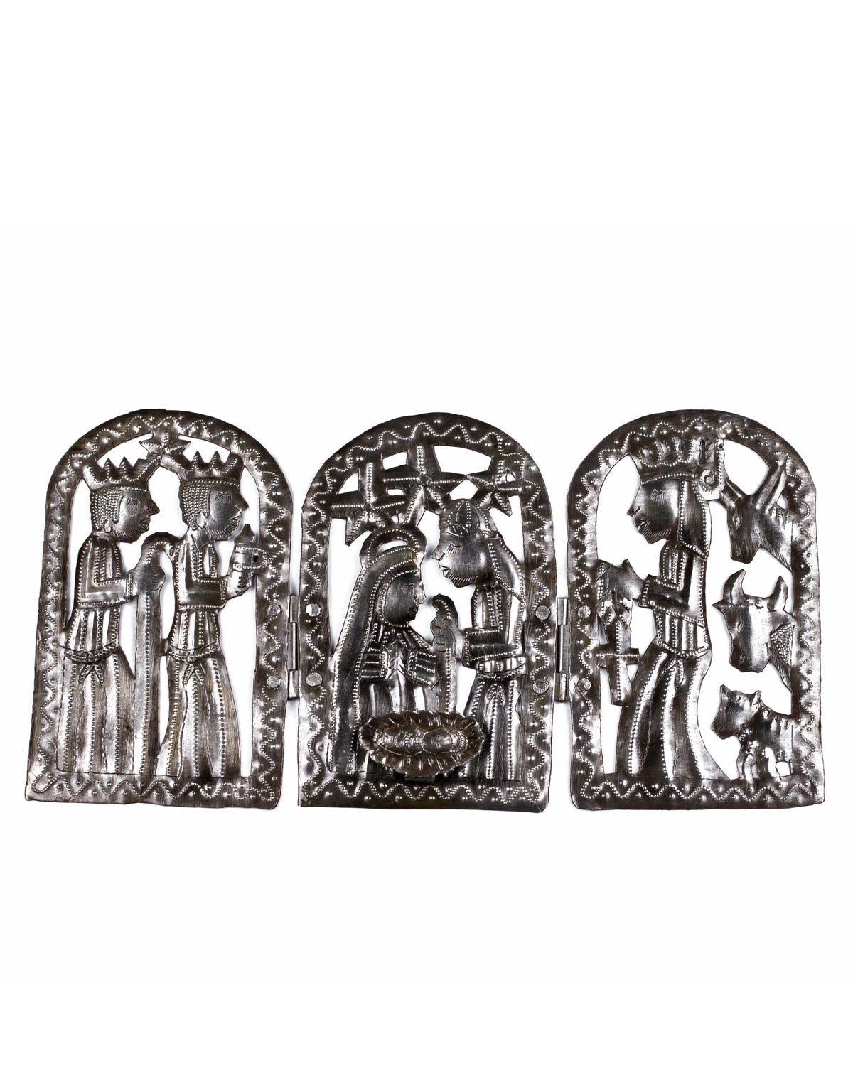 Trifold Nativity Metal Art