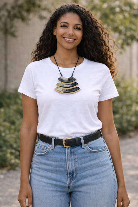 Horn Flame Pendant Necklace