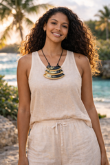 Horn Flame Pendant Necklace