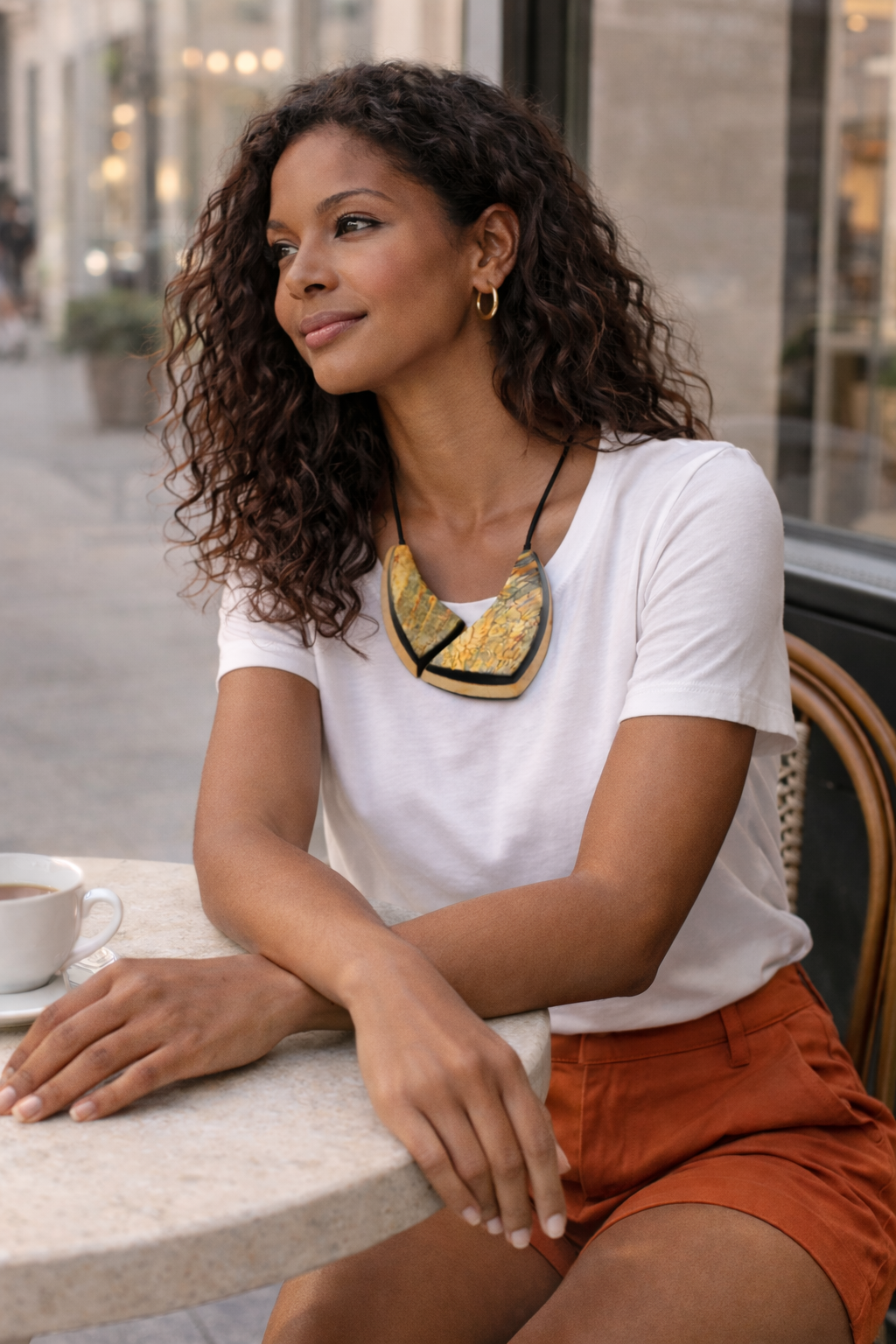 Horn Bib Statement Necklace