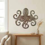 Octopus Metal Wall Art – Handcrafted Haitian Recycled Steel Drum, 22"