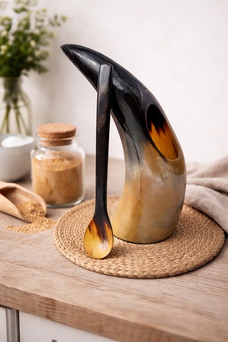 Horn Condiment Serving Spoon
