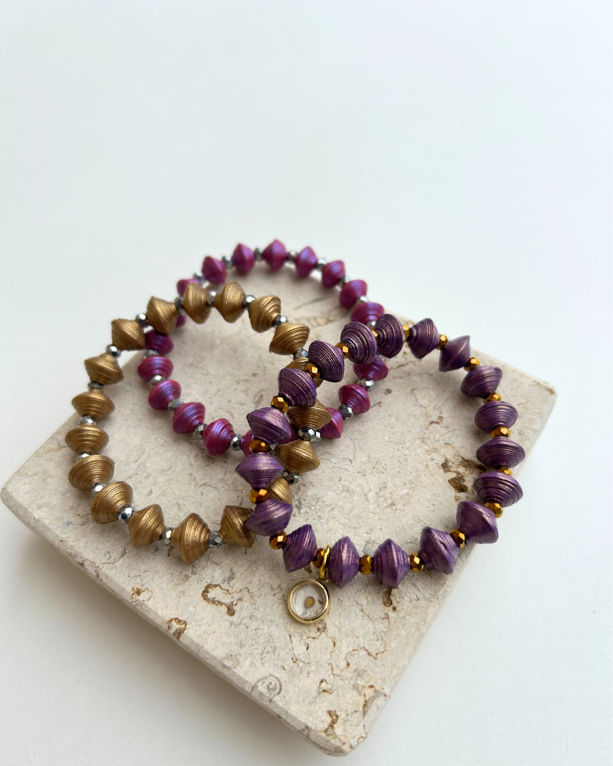 Mikayla Paper Bead Bracelet Set