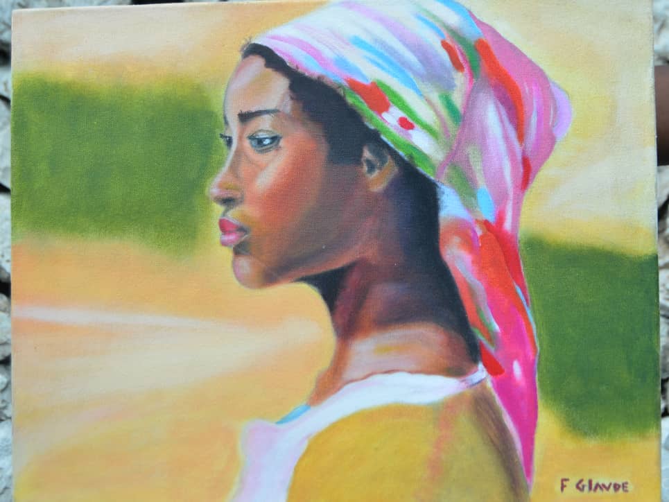 Woman in Headwrap Portrait