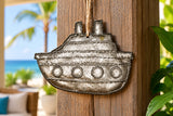 Handcrafted Steel Drum Boat Ornament, Haitian Art, 3" x 3"