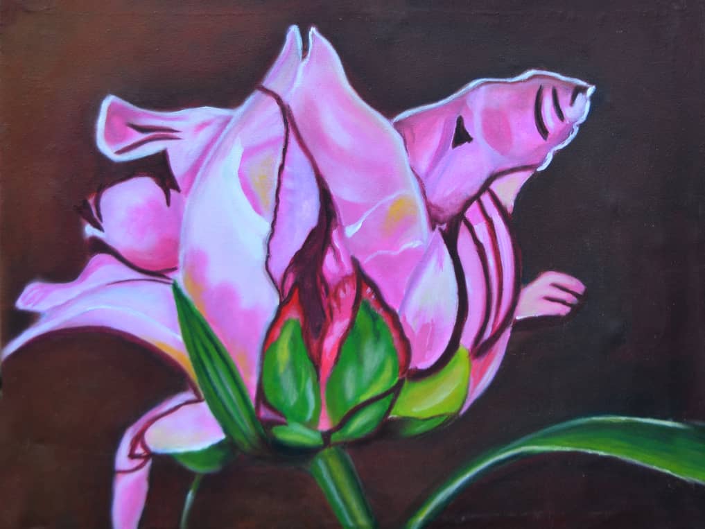 Haitian Caribbean Floral Painting
