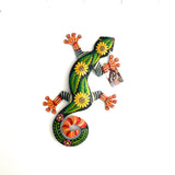 Sunflower Lizard Metal Wall Art – Handmade Haitian Steel Drum, 15″ × 8″