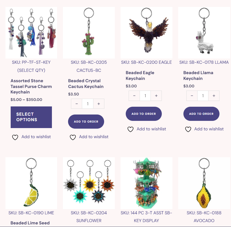 Beaded Eagle Keychain
