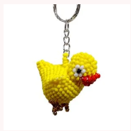 Hand Painted Ceramic Bird Keychain