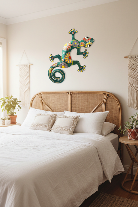 Jumbo Painted Gecko Green - Bohemian Bedroom