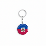 Haiti flag & Maroon Inconnu double-sided resin keychain – hero product shot on white background