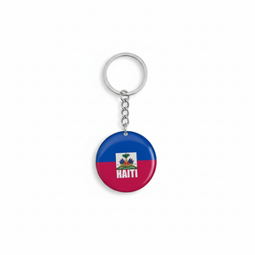 Haiti flag & Maroon Inconnu double-sided resin keychain – hero product shot on white background