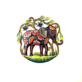 Small Elephant Metal Wall Art – Colorful Haitian Steel Drum Sculpture, 11″