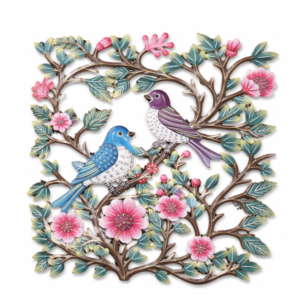 Birds & Blossoms Metal Art