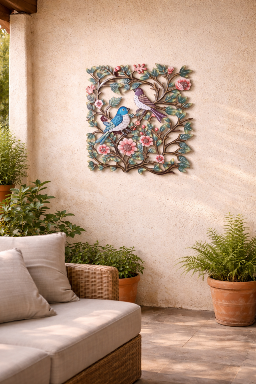 Birds & Blossoms Metal Art