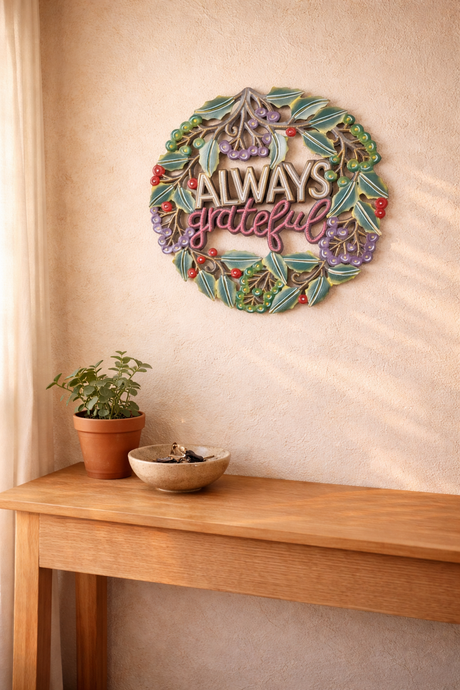 Always Grateful Metal Wreath