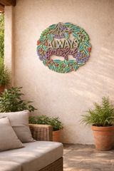Always Grateful Metal Wreath