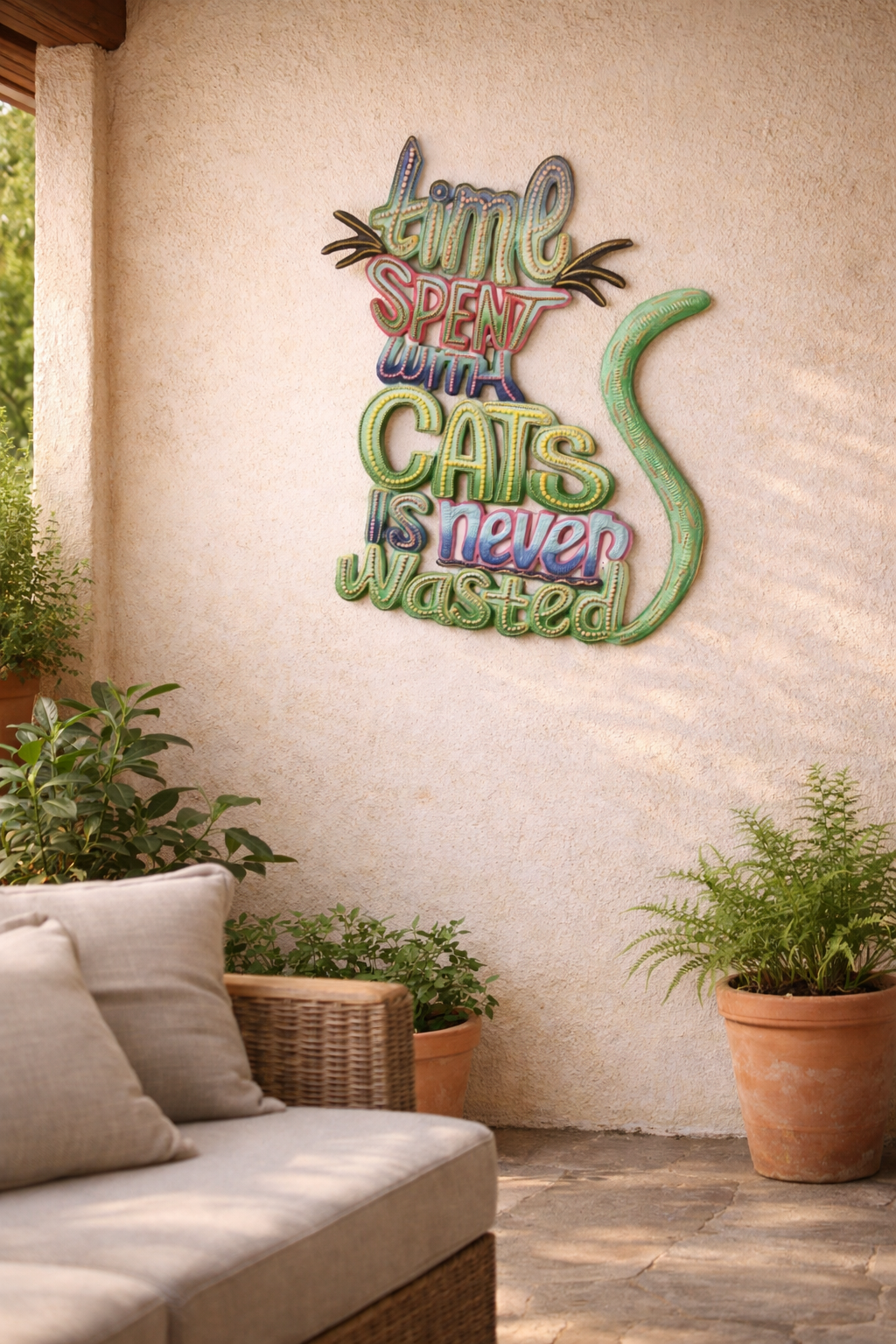 Cats Never Wasted Metal Art