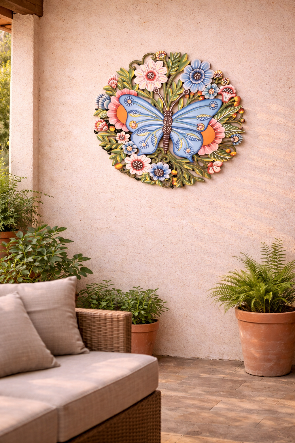 Butterfly Garden Metal Wall Art