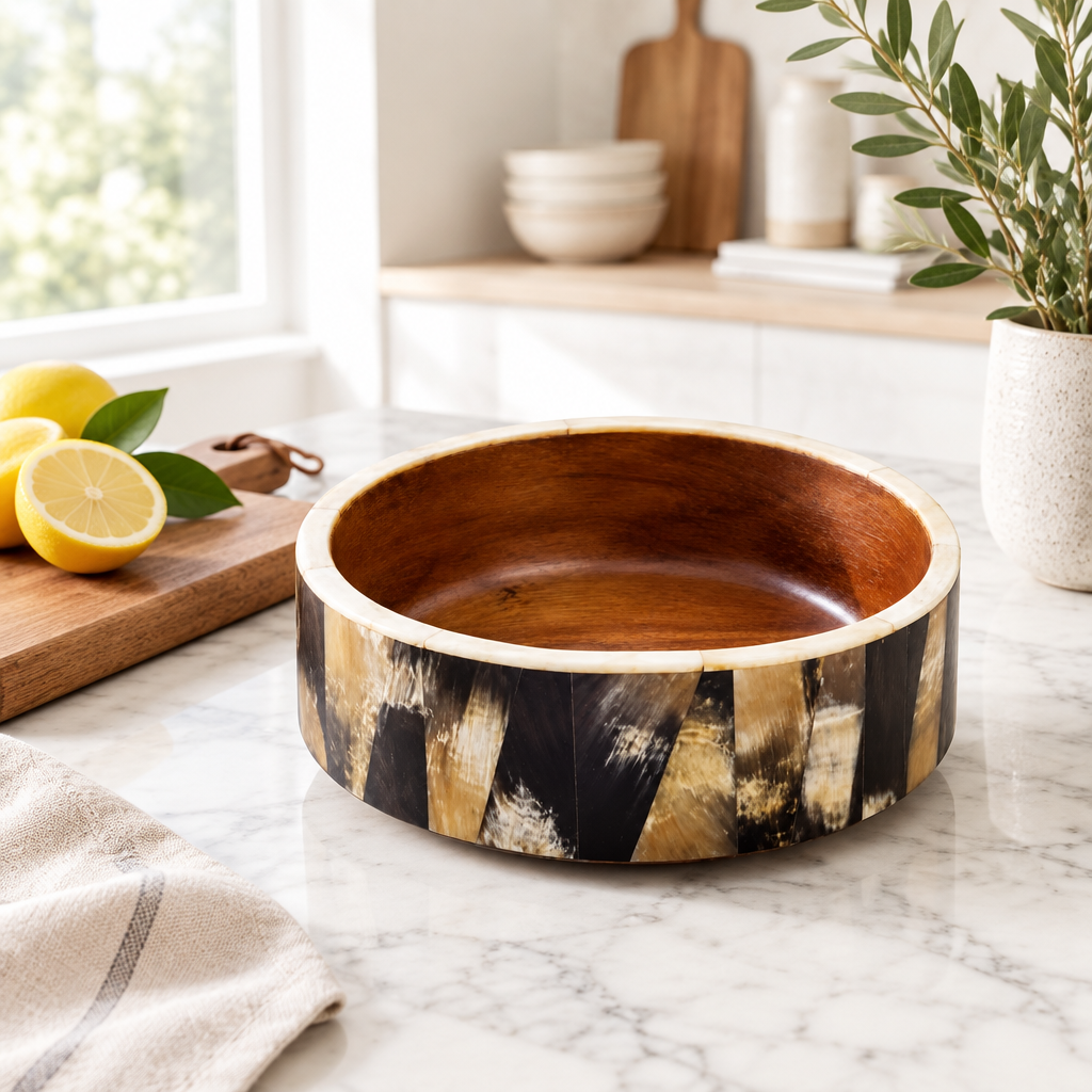 Wood & Horn Bowl - Kitchen Counter