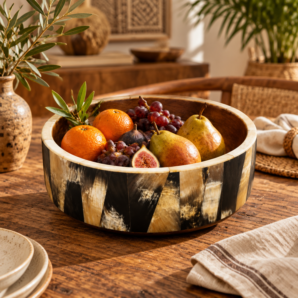 Wood & Horn Serving Bowl Lifestyle
