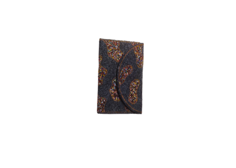 Brown Handmade Women Clutch Purse Made of Beads With Triangle Cover