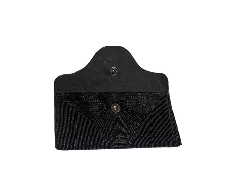 Black Handmade Haitian Women Envelop Clutch Purse Made of Beads