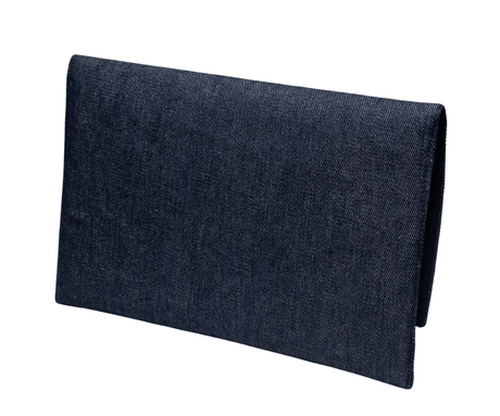 Blue Handmade Women Clutch Purse with Flower Bed Paint