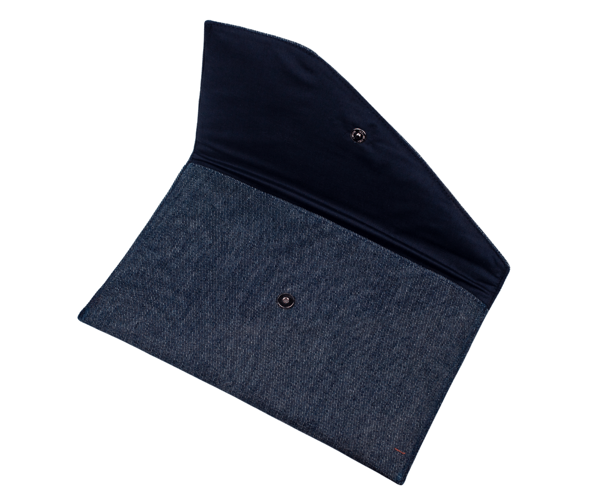 Blue Handmade Women Clutch Purse with Coastal style paint