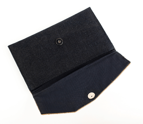 Black Handmade Women Clutch Purse Made of Beads