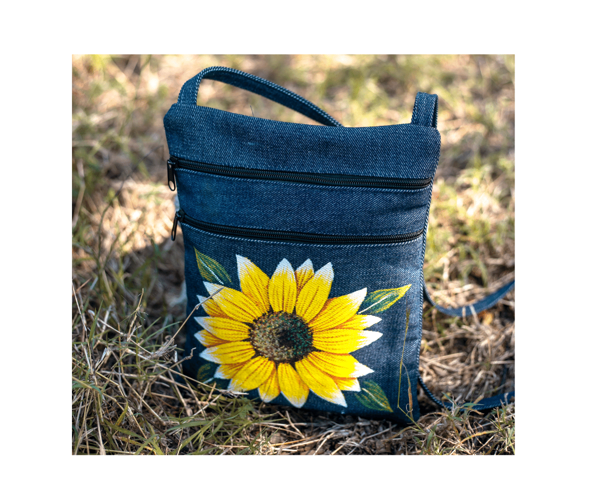 Blue Handmade Cross Body Bag Made by Aury Collections