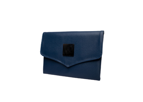 Dark Blue Handmade Women Clutch Purse Leather Envelop