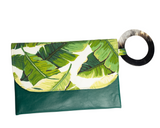 Dark green Handmade Women Clutch Purse Leather Envelop