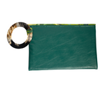 Dark green Handmade Women Clutch Purse Leather Envelop