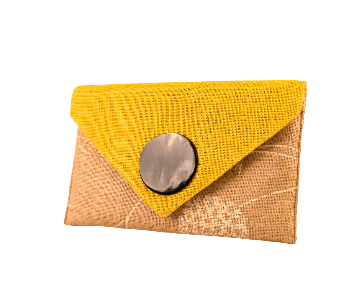 Gold and Yellow Handmade Women Clutch Purse