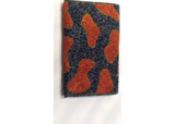 Orange/Black Handmade Women Clutch Purse Made of Beads With Triangle Cover