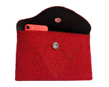 Red Handmade Haitian Women Envelop Clutch Purse Made of Beads