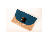 Gold and Blue Cover Handmade Women Clutch Purse