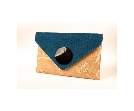 Gold with Blue Cover Handmade Women Clutch Purse
