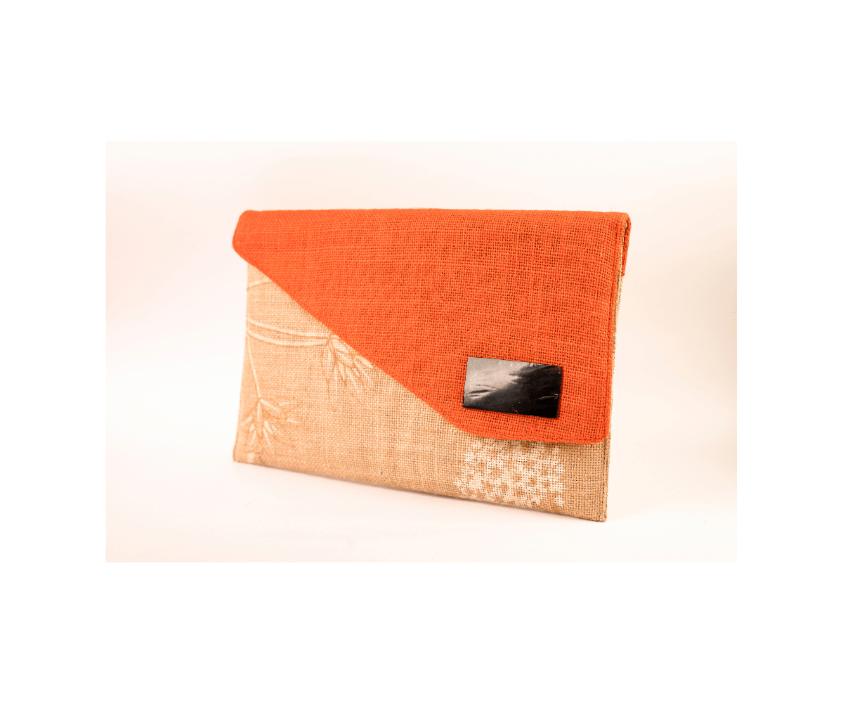 Gold with Orange Cover Handmade Women Clutch Purse