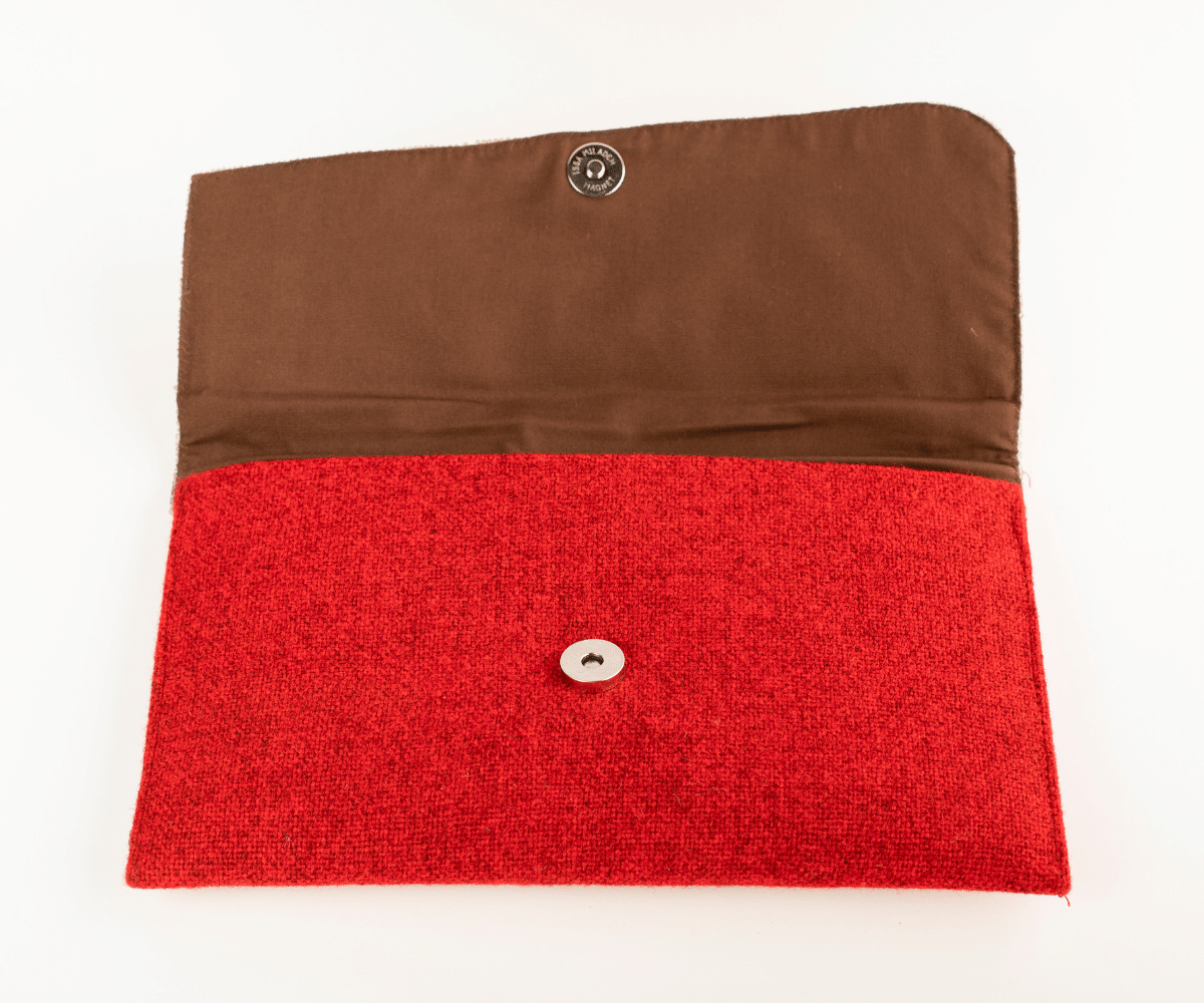 Red Handmade Women Clutch Purse Made of Beads