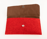 Red Handmade Women Clutch Purse Made of Beads